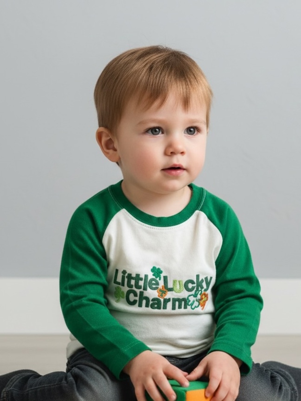 BABY GAP Green & White 'Little Lucky Charms' Long-Sleeve Tee Shirt Sleepwear 4T